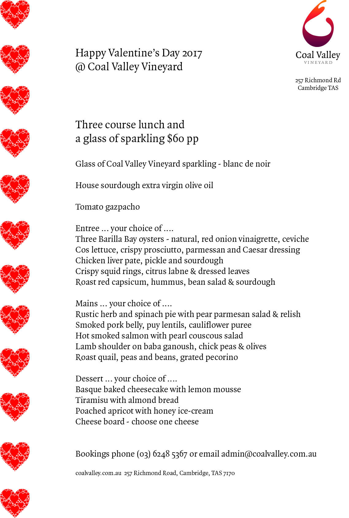 Valentine's Day at Coal Valley Vineyard